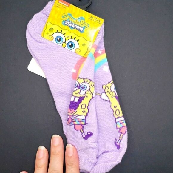 SPONGEBOB Square pants purple ankle socks - Picture 2 of 4